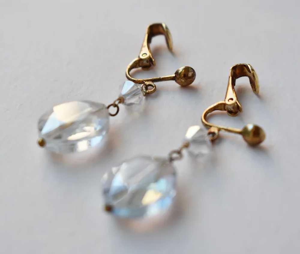 AB crystal earrings dangle, chunky rhinestone ear… - image 10