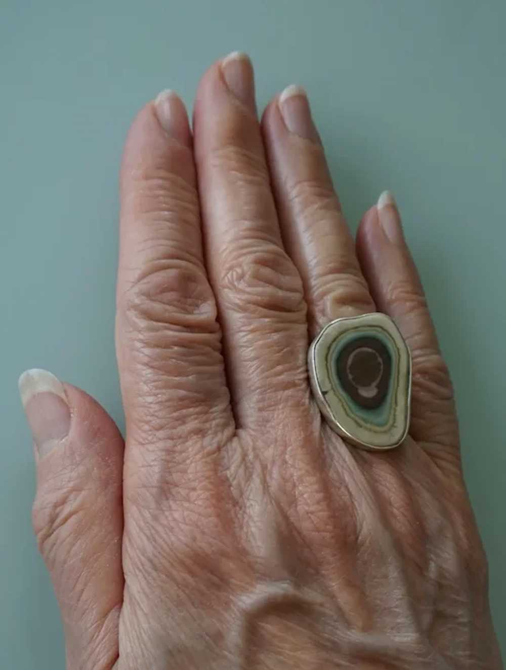 Rare ROYAL IMPERIAL JASPER Genuine Stone and STER… - image 8