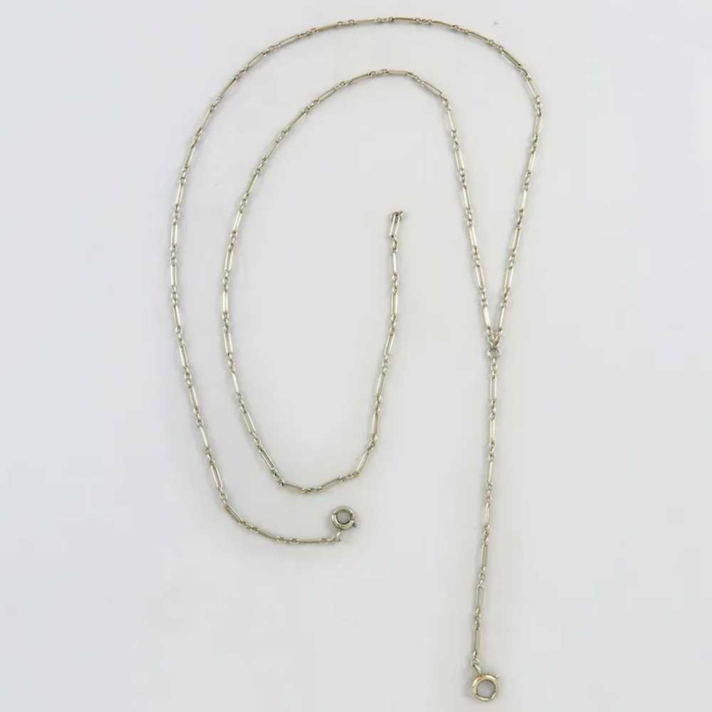 Antique 14K White Gold Watch or Lorgnette Chain 2… - image 3