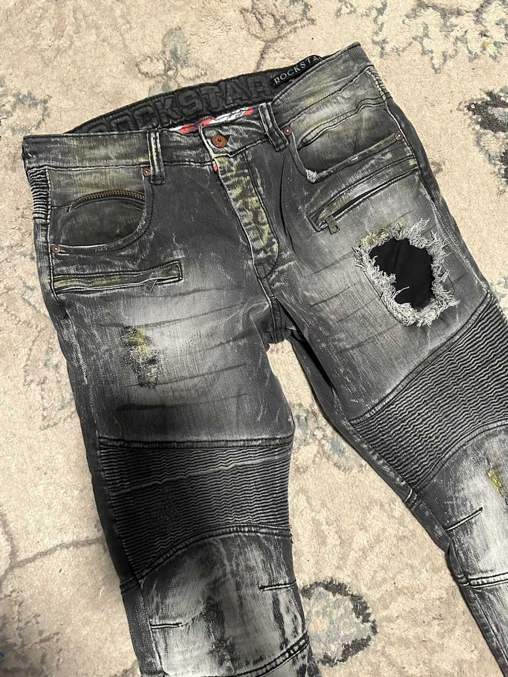 Rockstar Grey Rockstar Biker Jeans - image 2