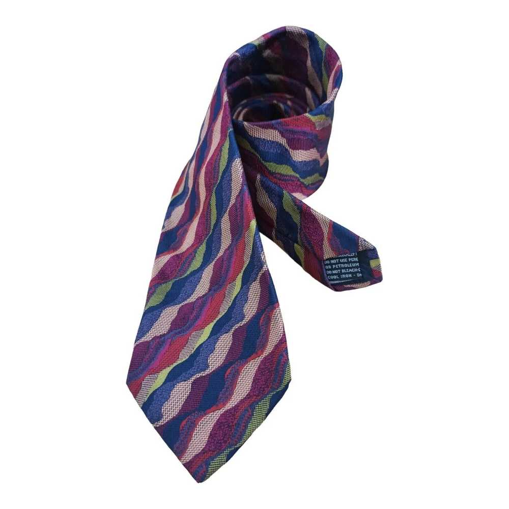 Missoni MISSONI Blue Wave Silk Tie ITALY 58"/ 3.7… - image 2