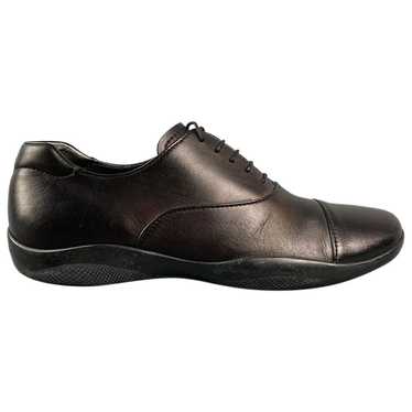 BERLUTI Straight Tip Black Leather Cap Toe Lace-Up Dress Shoes Size UK-8, US-9