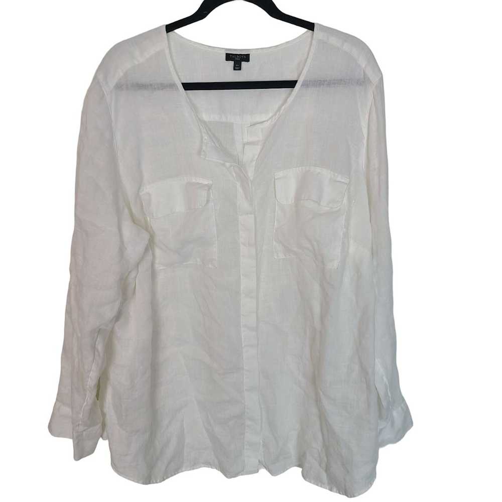 Other Talbots Womens 2X White Long Sleeve Button … - image 1