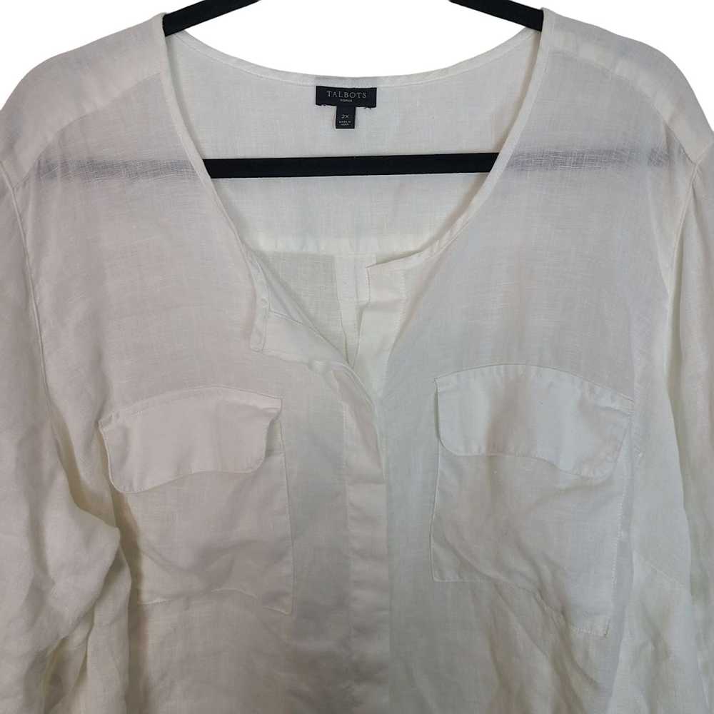 Other Talbots Womens 2X White Long Sleeve Button … - image 2