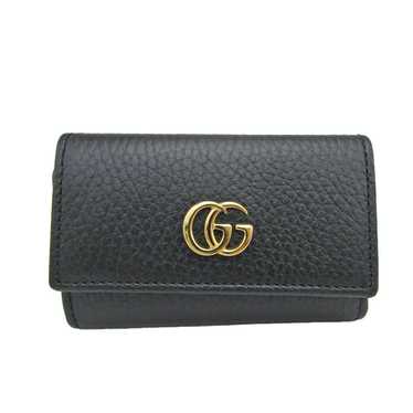 Auth used Gucci Key case holder GG Red Leather 7281 marmont gg