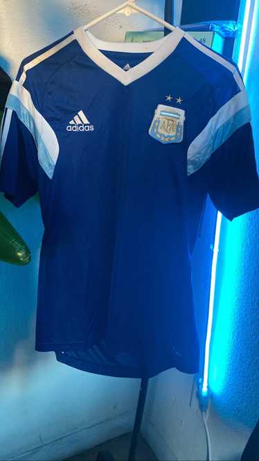 Adidas Messi Argentina 2014 World Cup Final Away Soccer Jersey Shirt L SKU#G75187