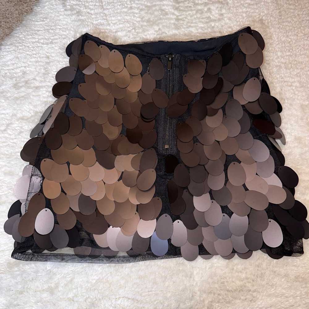 Topshop Topshop sequin disk mini skirt in black - image 6