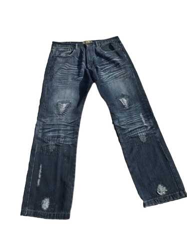 JUNTAE Kim | H.Lorenzo|Seam Denim Pants (JTK-T01-INDIGO-BLUE), L / Indigo