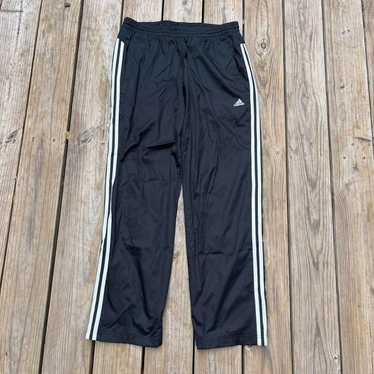 Y2K Adidas Black Mesh Lined Windbreaker Lightweight Baggy Track Pants Men's  XL