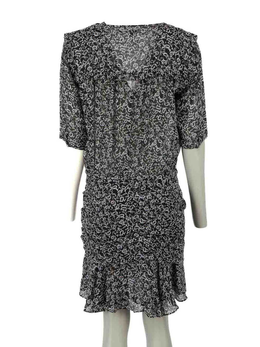 Veronica Beard Black Floral Print Sheer Dress - image 3