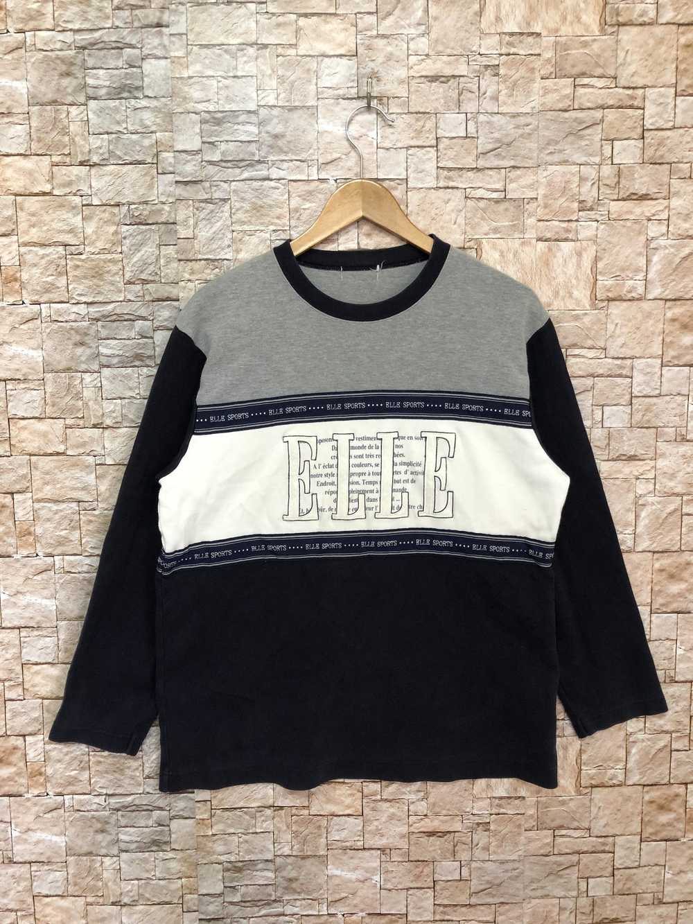 Rare × Vintage Elle Sweatshirt Big Logo Rare Stri… - image 1