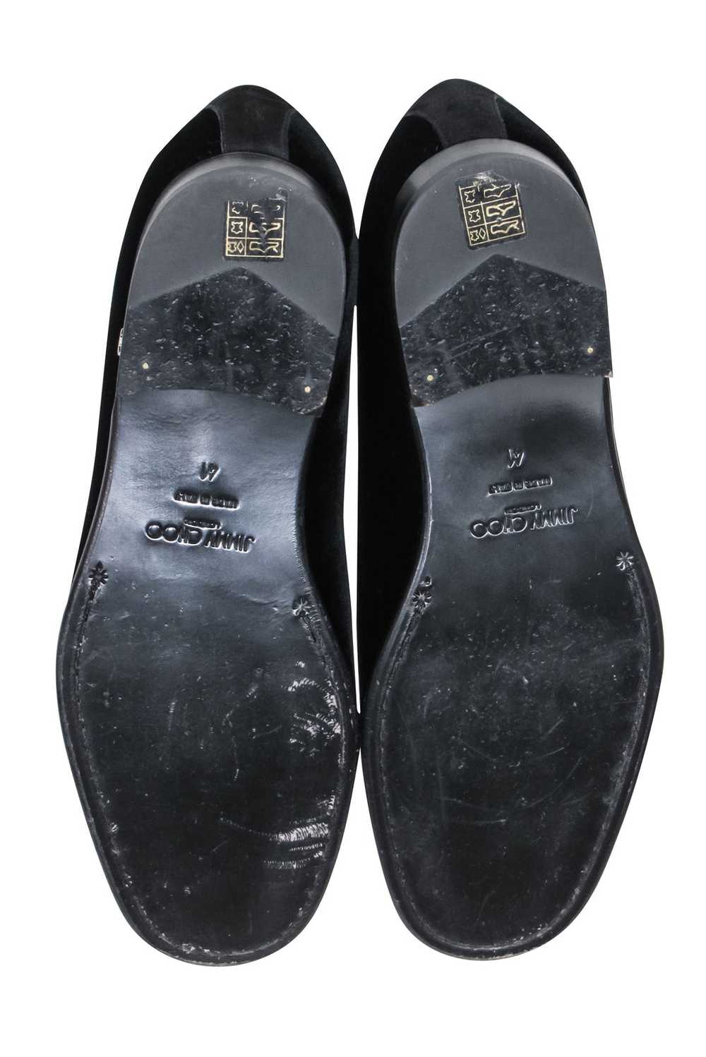 Jimmy Choo - Black Velvet Logo Loafers Sz 11 - image 5