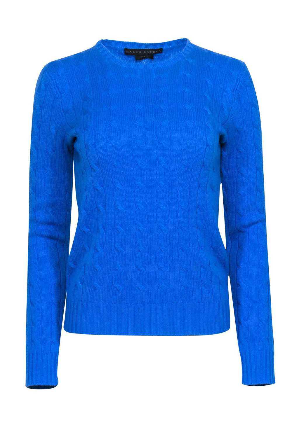 Ralph Lauren - Blue Cable Knit Sweater Sz S - image 1