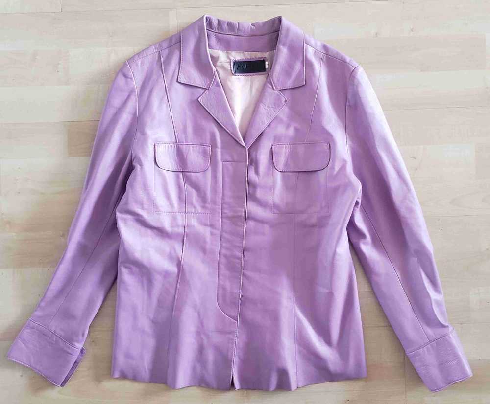 Leather jacket - Lilac leather jacket - image 2