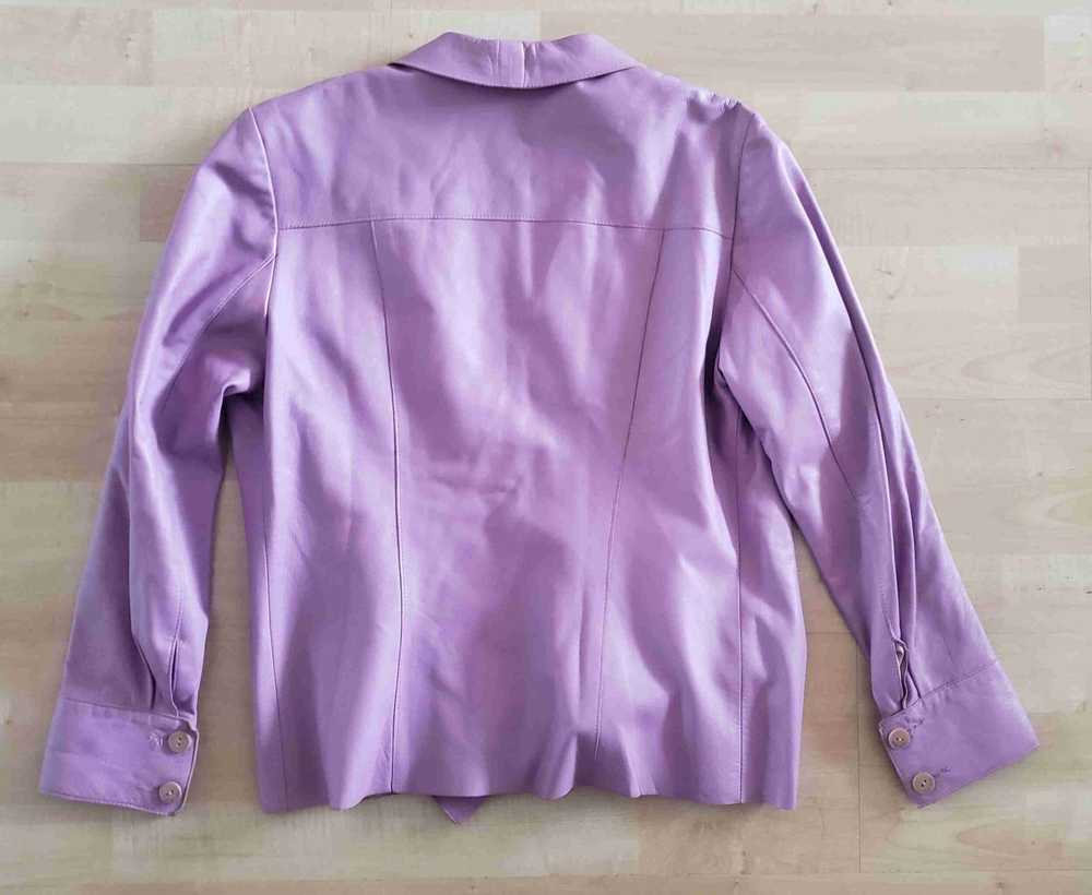 Leather jacket - Lilac leather jacket - image 6
