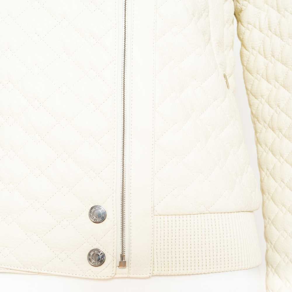 Ivory Quilted Leather and Shearling Jacket - image 11