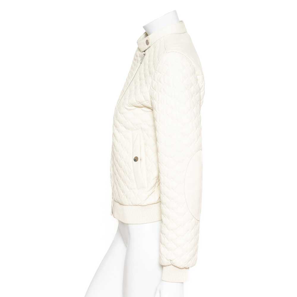 Ivory Quilted Leather and Shearling Jacket - image 6