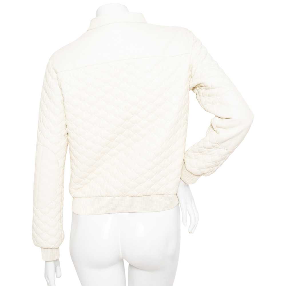 Ivory Quilted Leather and Shearling Jacket - image 8