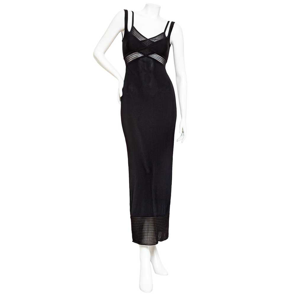 Vintage Black Sheer Rib Dress - image 1