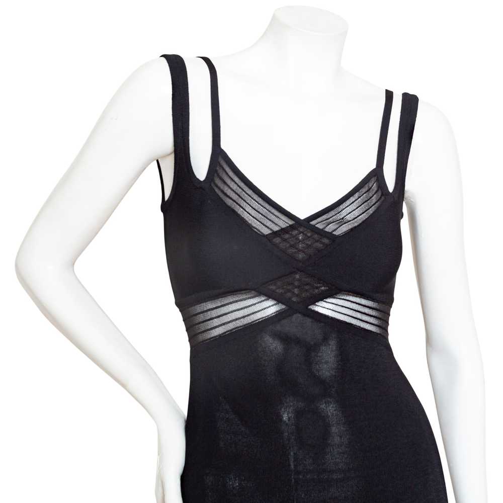 Vintage Black Sheer Rib Dress - image 4