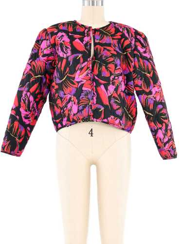 Quilted Thai Silk Floral Jacket
