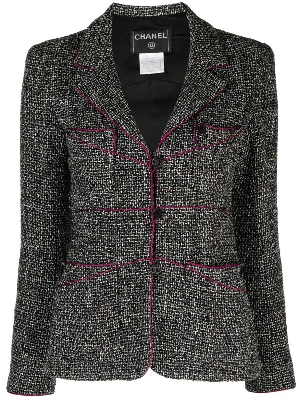 CHANEL Pre-Owned 2003 single-breasted tweed jacke… - image 1