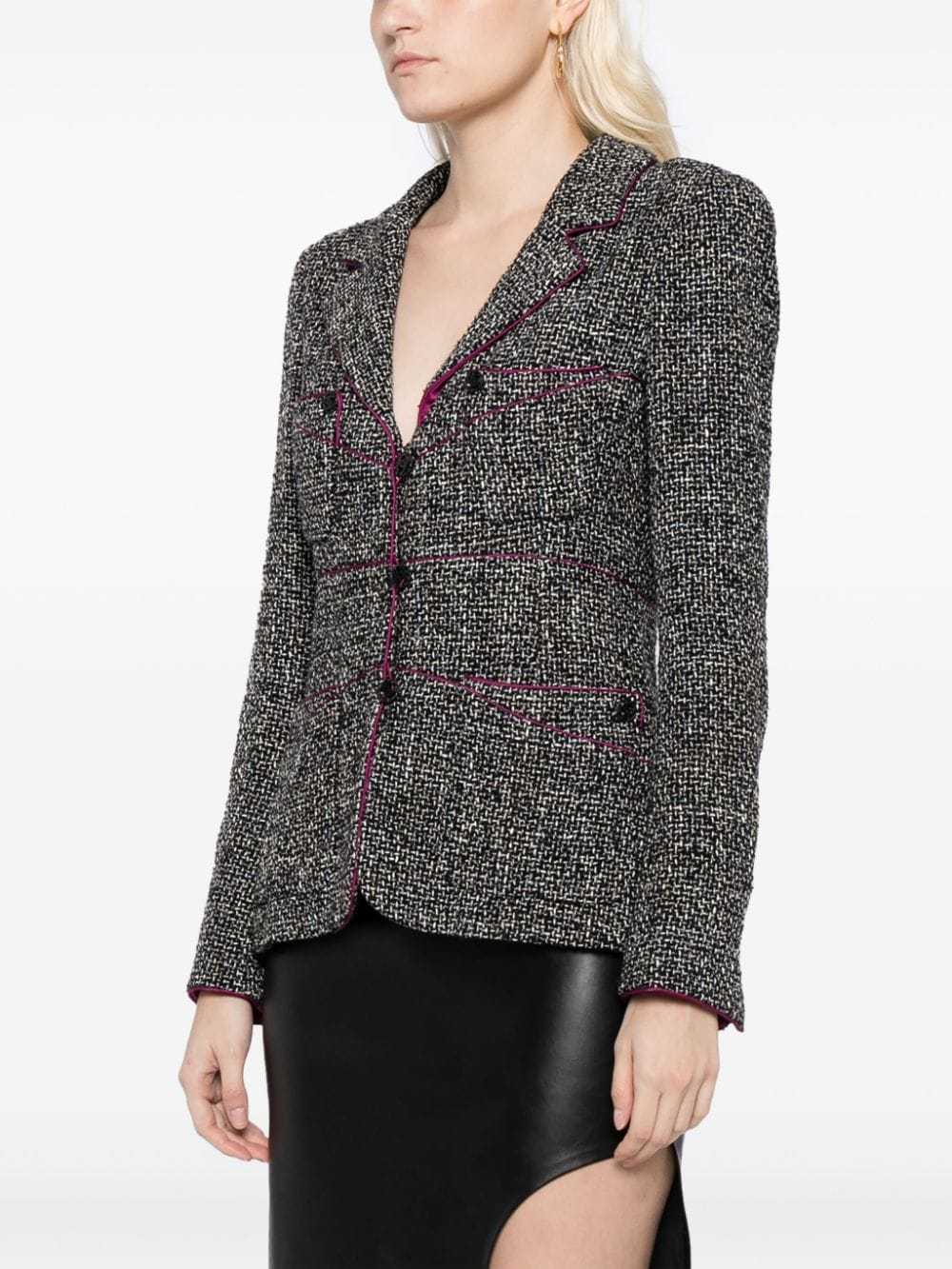 CHANEL Pre-Owned 2003 single-breasted tweed jacke… - image 3
