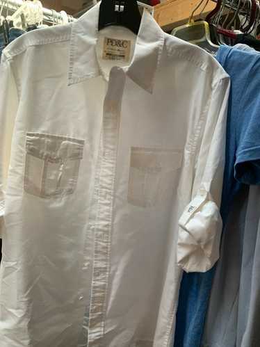 P D & C size small white button down  roll tab sl… - image 1