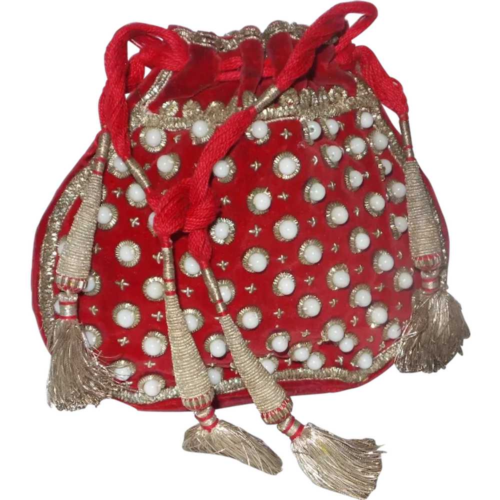 Antique Beaded Reticule - image 1