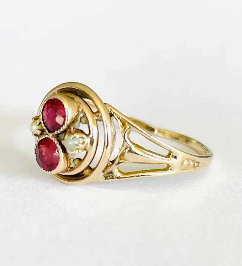 Vintage Victorian Style Natural Red Tourmaline & … - image 3