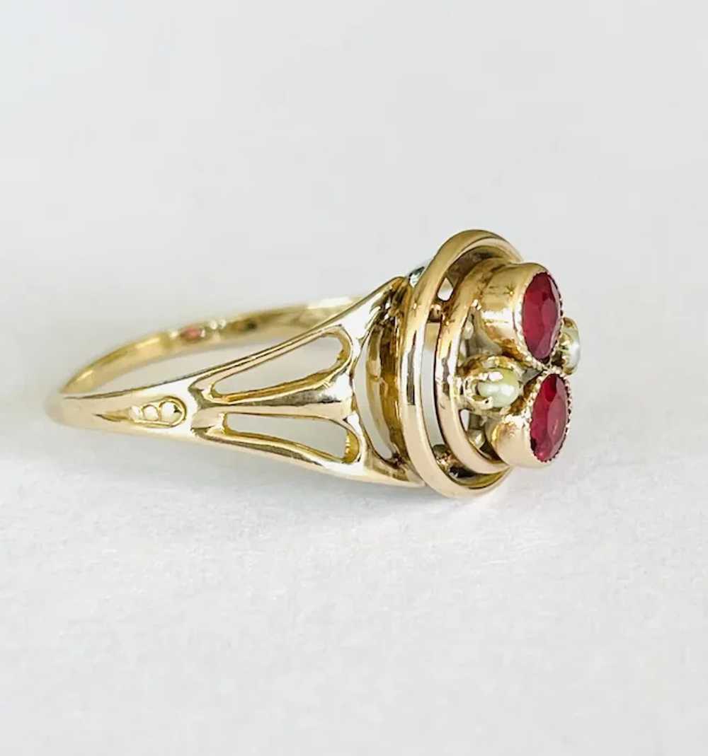 Vintage Victorian Style Natural Red Tourmaline & … - image 4
