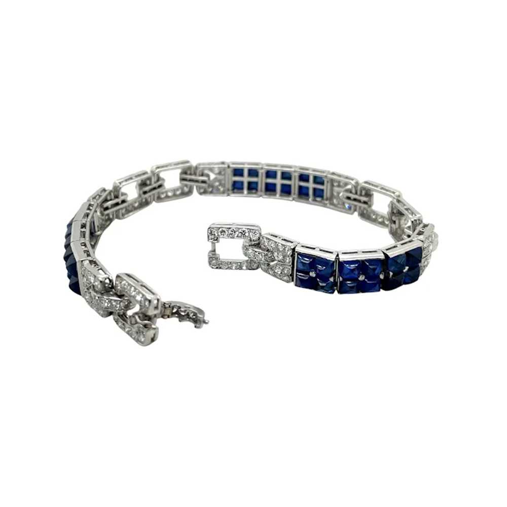 Art Deco Platinum Sapphire and Diamond Bracelet - image 2