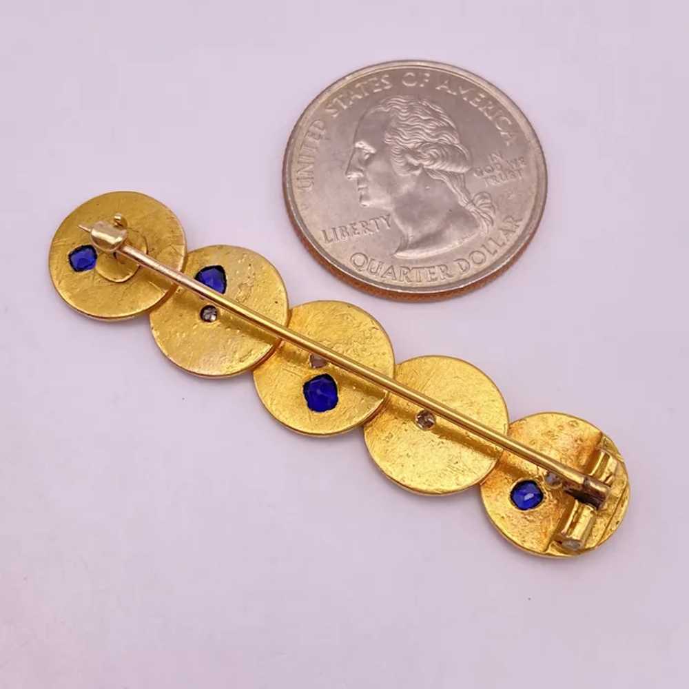 Victorian Era SPIDER Brooch Pin 22K Gold, Sapphir… - image 3