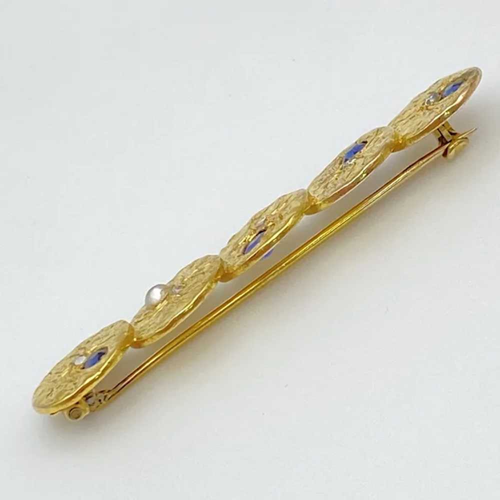 Victorian Era SPIDER Brooch Pin 22K Gold, Sapphir… - image 4