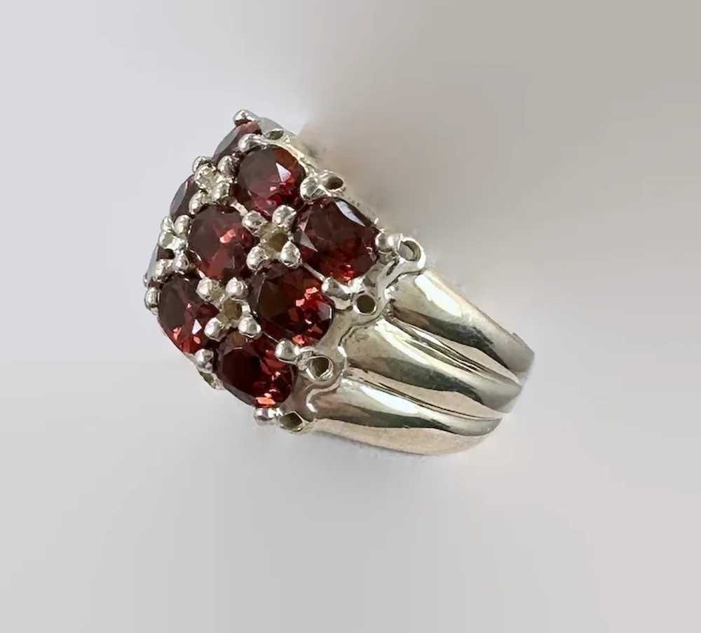 Garnet Ring, Red Ring, Ruby, Sterling Silver, Vin… - image 4