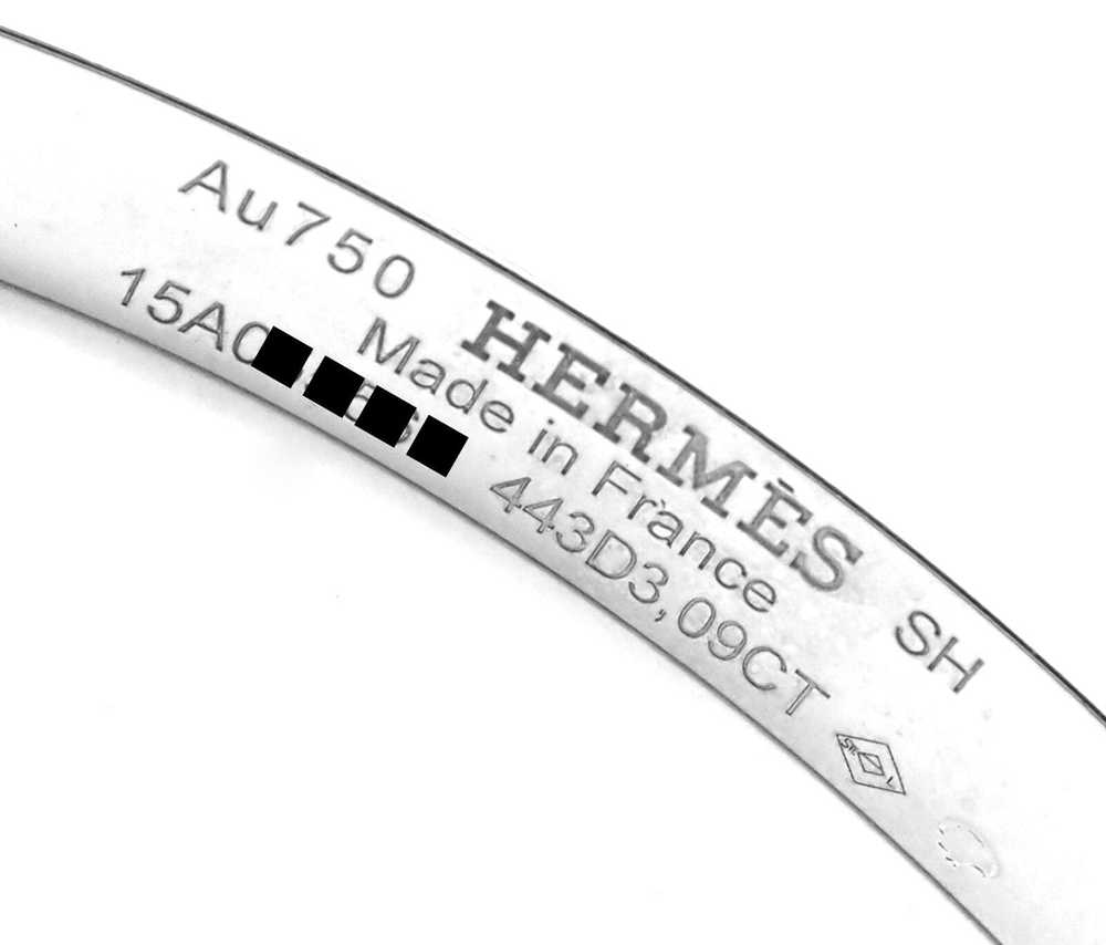 Hermes H D'Ancre 18k White Gold Diamond Small Mod… - image 4