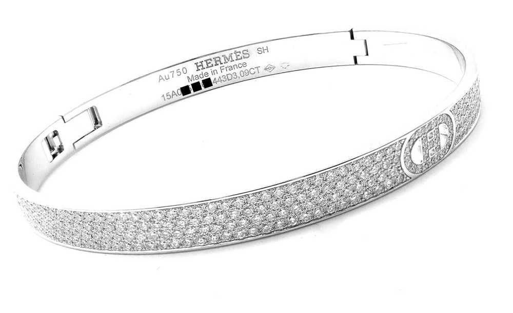 Hermes H D'Ancre 18k White Gold Diamond Small Mod… - image 5