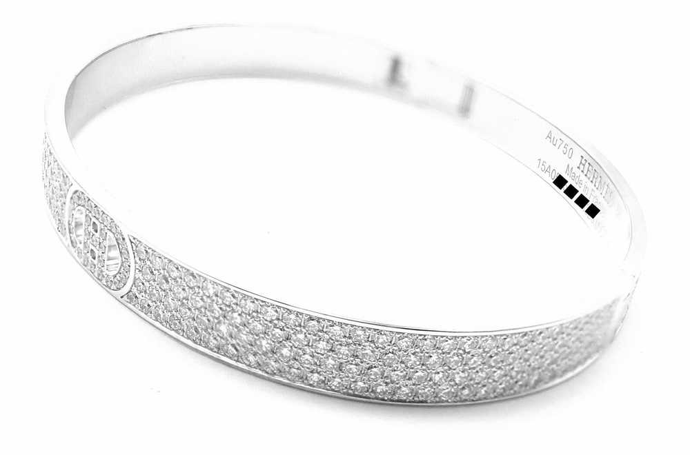 Hermes H D'Ancre 18k White Gold Diamond Small Mod… - image 8