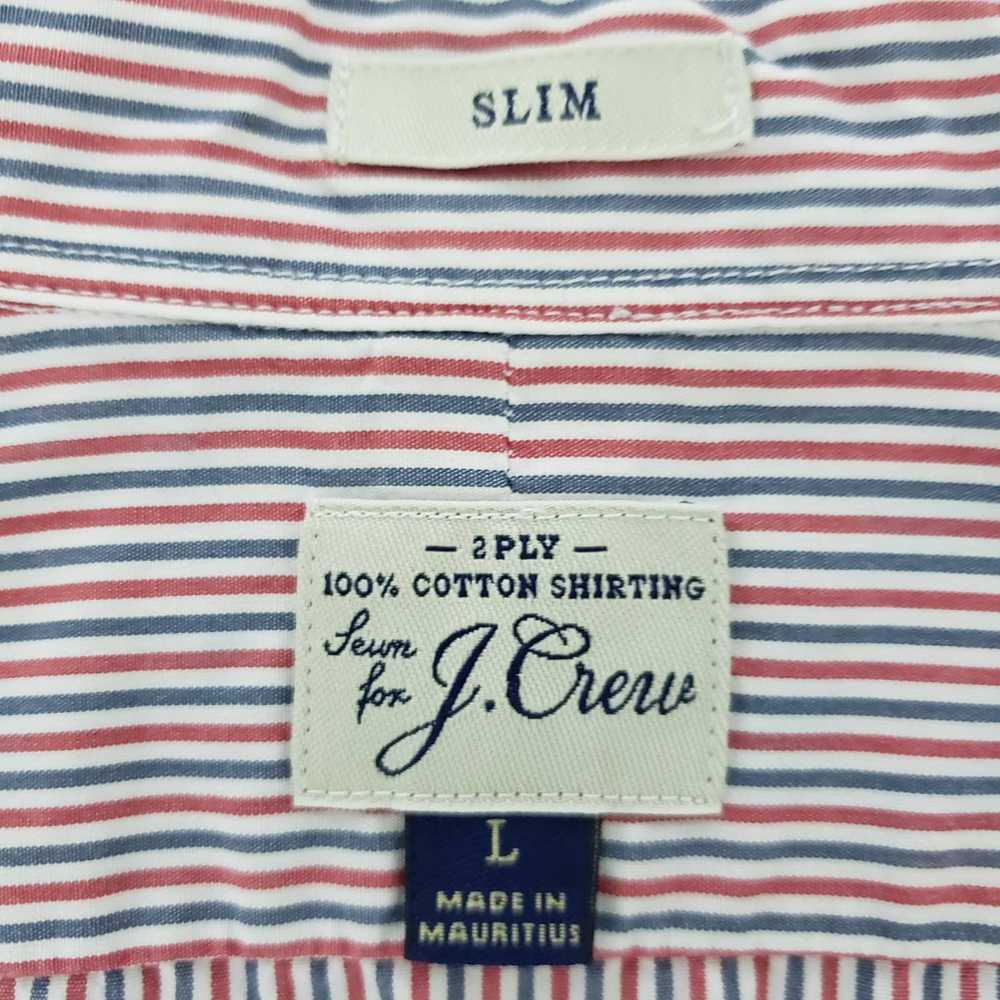 J.Crew J Crew Shirt 2 Ply Cotton L Slim Thin Stri… - image 12