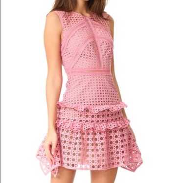 Self-Portrait Self-Portrait Crosshatch Frill Dres… - image 1