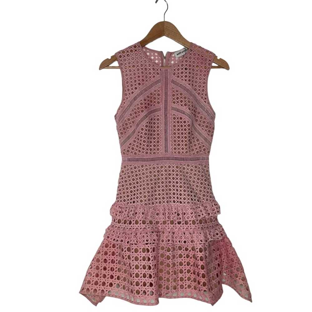 Self-Portrait Self-Portrait Crosshatch Frill Dres… - image 3