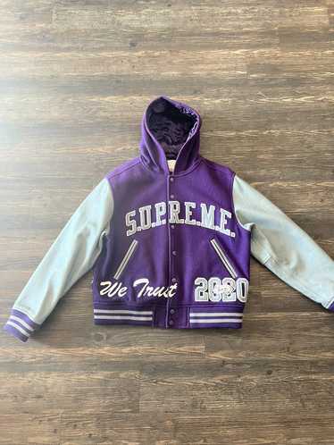 Supreme Tourist Varsity Jacket Purple - Size XXL - Purple
