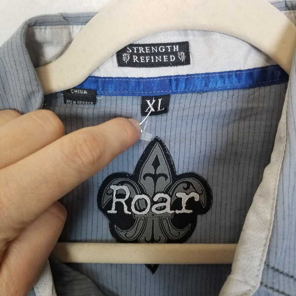 Roar Roar Mens XL Blue Embroidered Button Up Shir… - image 6