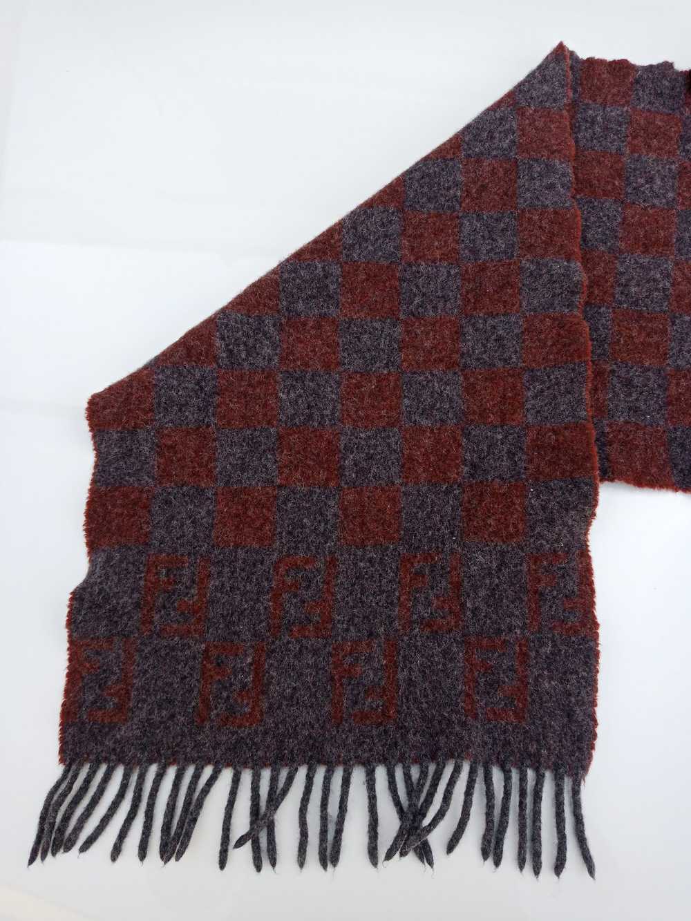 Fendi × Luxury Fendi Checkered Wool Scarf Made in… - image 2