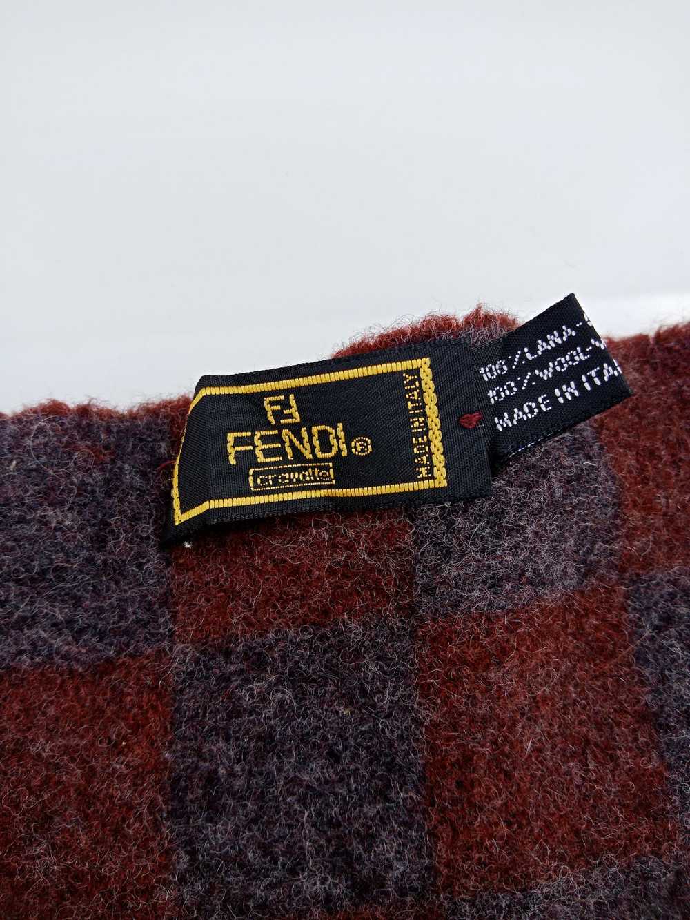 Fendi × Luxury Fendi Checkered Wool Scarf Made in… - image 4