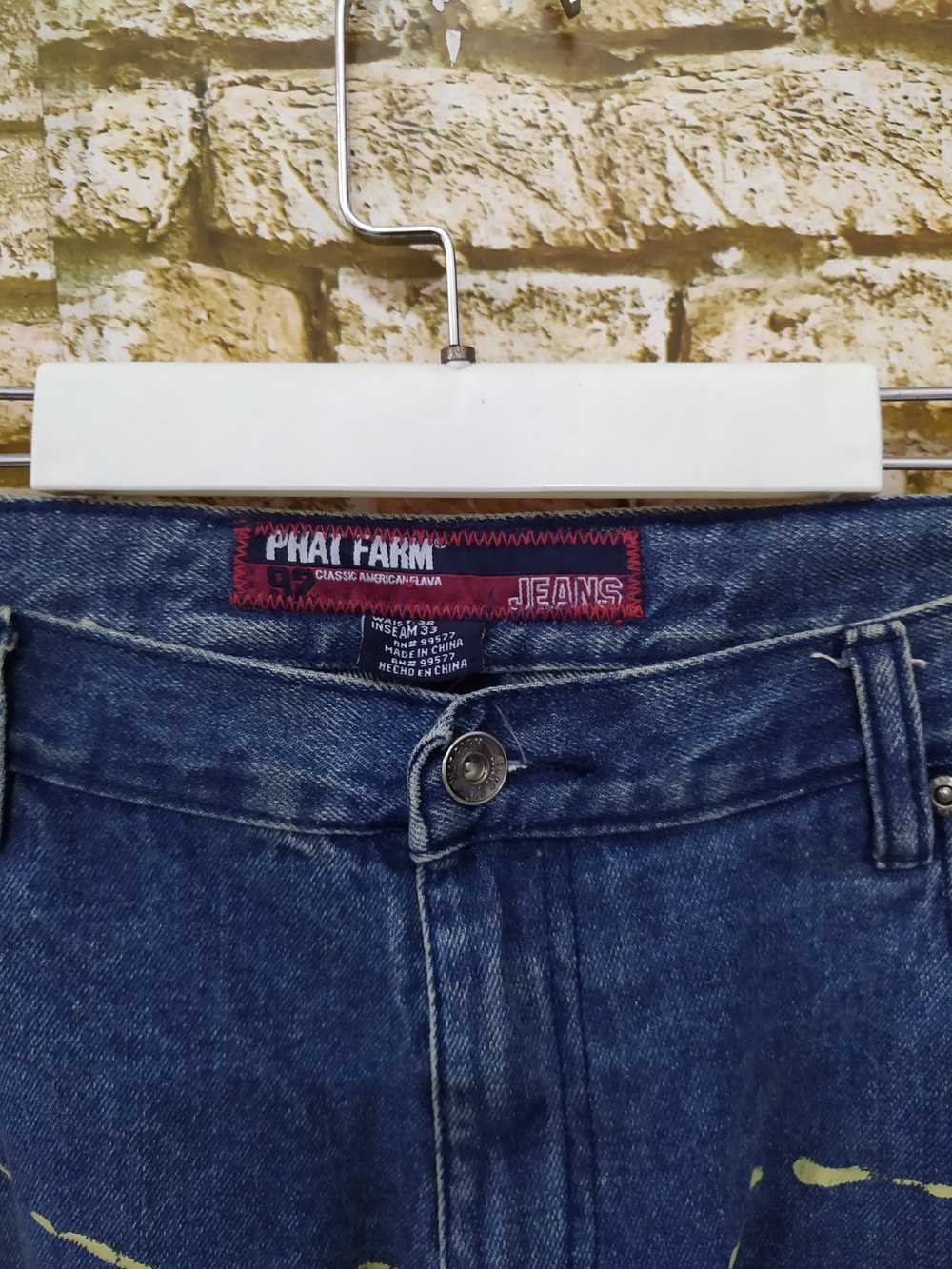 Phat Farm × Vintage 90s PHAT FARM BAGGY DENIM PAI… - image 8