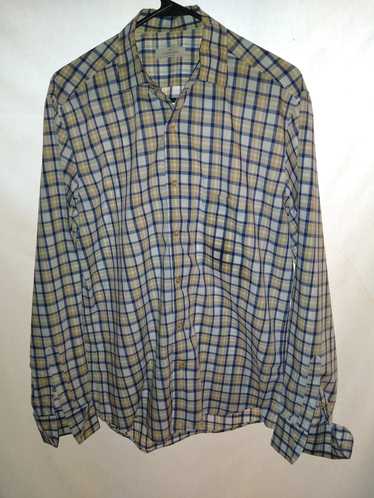 Ermenegildo Zegna 100% Cotton Plaid Dress Shirt
