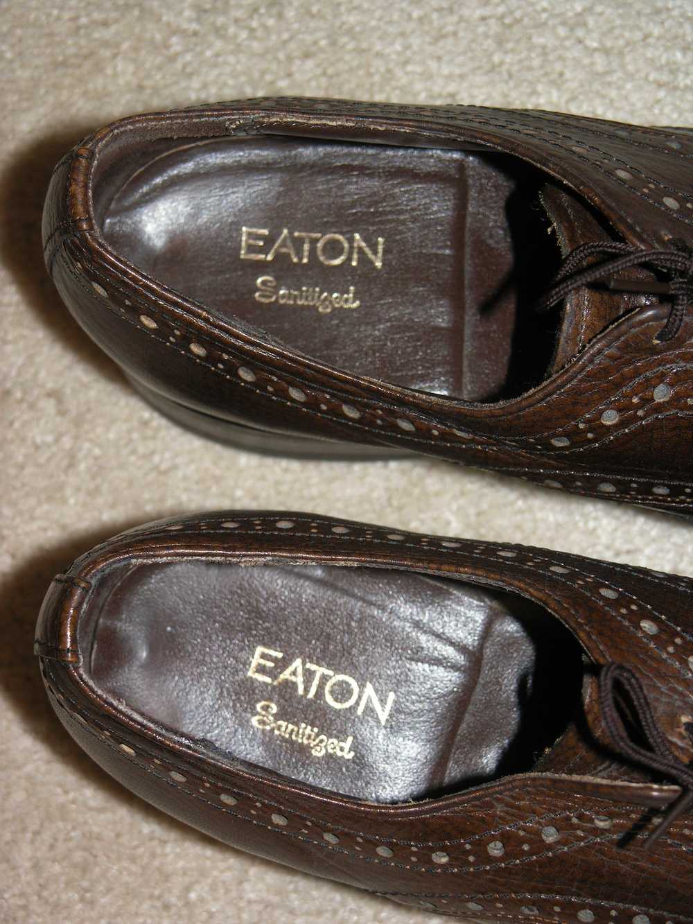 Eaton Sanitized Vintage Brown Leather Medallion B… - image 10