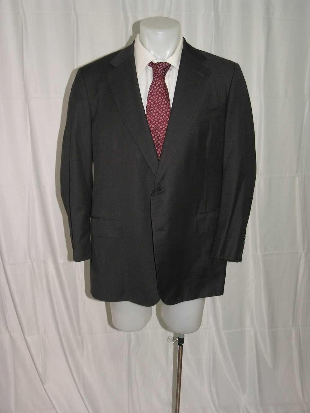 Custom × Martin Greenfield Charcoal Gray Grosgrain Tw… Gem