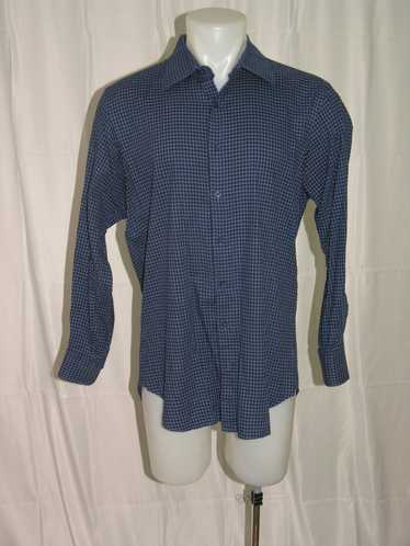 Hamilton Shirt Co. Custom Blue Check Spread Colla… - image 1